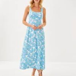 Lilly Pulitzer Blue Floral Midi Dress